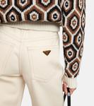 Джинсы с высокой посадкой и широкими штанинами Prada, Natural - фото 5