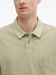 Рубашка-поло с вышитым логотипом HUGO, зеленый - фото 3
