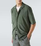 Хлопковая махровая рубашка для боулинга Sunspel, Dusk Green - фото 5