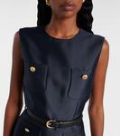 Мини-платье без рукавов Self-Portrait, синий - фото 4