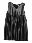 Платье из плиссированной кожи Twinset Kids, черный - фото