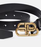 Тонкий кожаный ремень Balenciaga, черный - фото 3