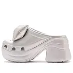 Кроссовки siren metallic bow clogs 'silver' Crocs, серебряный - фото