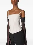 Топ-корсет со вставками Mugler, белый - фото