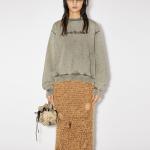 Свитшот с принтом логотипа Acne Studios, серый - фото 4