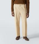 Прямые брюки из плиссированного хлопка Frame, Dove - фото 3