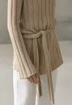 Свитер с вырезом-лодочкой Massimo Dutti, Beige - фото 4