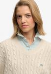 Джемпер Superdry & Co OVERSIZED V NECK, Oatmeal Beige/Beige - фото 4