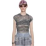 Футболка с элементами кружева Acne Studios, черный - фото 5