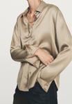 Блуза Massimo Dutti FLOWING SATIN LONG SLEEVE, Beige - фото 4