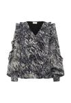 Блуза Kaffe Blouse, Black/Grey Abstract Graphic/Black - фото 5