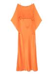Alberta Ferretti платье макси с кейпом, оранжевый - фото
