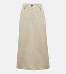 Джинсовая юбка миди Brunello Cucinelli, бежевый - фото