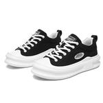 Скользоустойчивые легкие увеличивающие рост низкие кеды мужские черно-белые OSHRT - фото 3