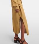 Хлопковое миди-платье с эффектом тромплёй Lemaire, Ochre Mustard - фото 6