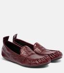Боян лоферы из кожи с эффектом крокодила Acne Studios, Burgundy - фото