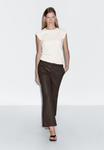 Брюки Massimo Dutti FLARE FIT CROPPED, Mottled Dark Brown - фото 2