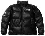 Куртка Supreme x The North Face Leather Nuptse Jacket 'Black', черный - фото