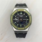 Часы Casio G-Shock Analog-Digital 2100 Series, арт. GA-2100-1A1, 44 мм, черный/серебристо-зеленый/черно-зеленый - фото 2