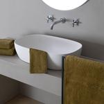 Банное полотенце Frette однотонное 100x150, зелено-коричневый - фото 2