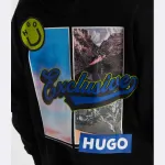 Толстовка обычного кроя из ткани nerrain Hugo, черный - фото 4