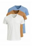Футболка Ombre PACK OF 3, White/Brown/Blue/White - фото 9