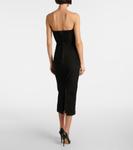 Замшевое платье миди Alex Perry, черный - фото 3