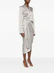 Платье-миди с драпировкой и запахом Rick Owens, серый - фото 3
