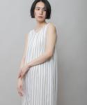 Полосатое платье на завязках Munich, цвет Greige - фото