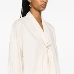 Dedita блуза с длинными рукавами и бантом PINKO, бежевый - фото 7