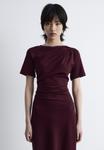 Платье & other stories DRAPED SHORT-SLEEVE MIDI, Dark Red - фото 3