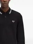Поло с вышитым логотипом Fred Perry, черный - фото 2