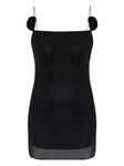 Блестящее мини-платье Oséree, черный - фото