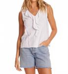 Белая майка с воротником-рюшей Mod-O-Doc - фото