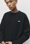 Толстовка PULL&BEAR ROUND NECK STWD, Black - фото 4