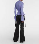 Свитер из шерсти в рубчик с рюшами BLUMARINE, синий - фото 3