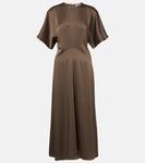 Атласное платье миди Keany Isabel Marant, бронзовый - фото