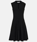 Трикотажное мини-платье с капюшоном ALAÏA, черный - фото