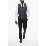 Жилет с эффектом денима и поясом-хлястиком Corneliani, Blue - фото 4