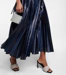 Платье миди из ламе с декоративным воротником-халтер Christopher Kane, темно-синий - фото 5