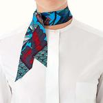 HERMES Шёлковый шарф Твилли женский синий, Blue - фото 3