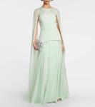 Платье Gloria из шелка и крепа SAFIYAA, зеленый - фото 2