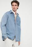 Блуза Calvin Klein Jeans OVERSHIRT UNISEX, Blue Stone/Blue - фото 4