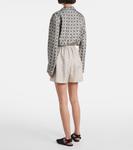 Бермуды Angelo из шелкового твила Loro Piana, Ivory Green Red - фото 3