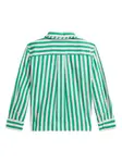 Полосатая рубашка с оборками Polo Ralph Lauren Kids, зеленый - фото 2