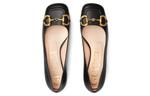 Кроссовки ballet flat with horsebit 'black leather' Gucci, черный - фото 3