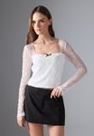 Топ Even&Odd Long sleeved top, White/Black /White - фото