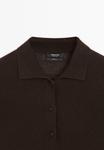 Поло Massimo Dutti Polo shirt, Brown/Dark Brown - фото 9