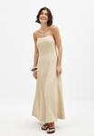 Платье макси NA-KD, бежевый - фото