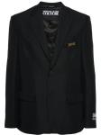 Versace Jeans Couture блейзер с аппликацией логотипа, черный - фото